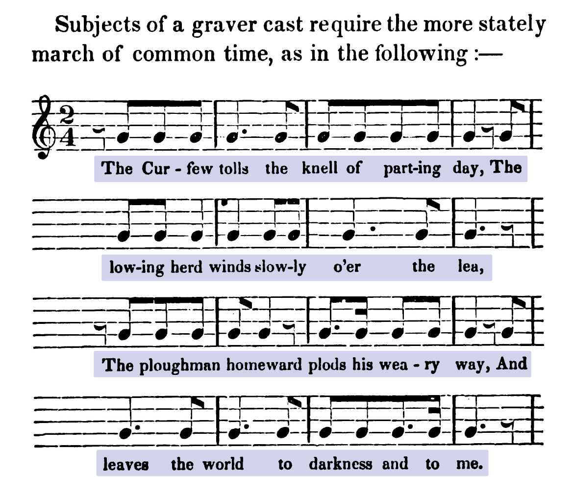 Gardiner excerpt: Elegy opening set to musical notation